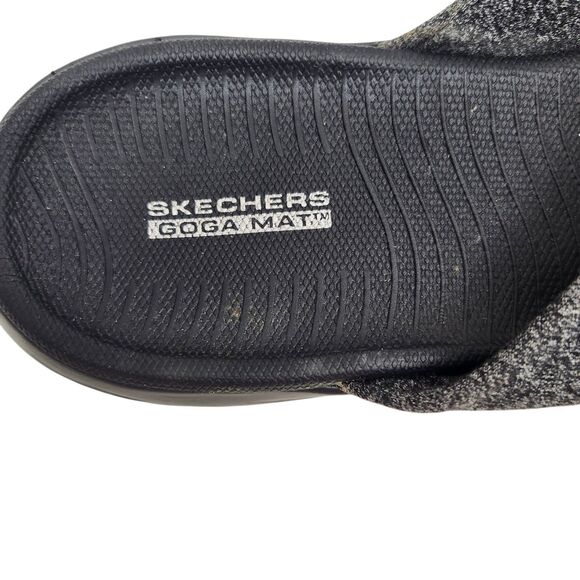 Skechers Go Walk Flip Flops Womens 10 Black Gray Slip-on Machine Washable Casual - Picture 6 of 13
